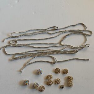 Clear rhinestone trim pieces. Rhinestone button variety